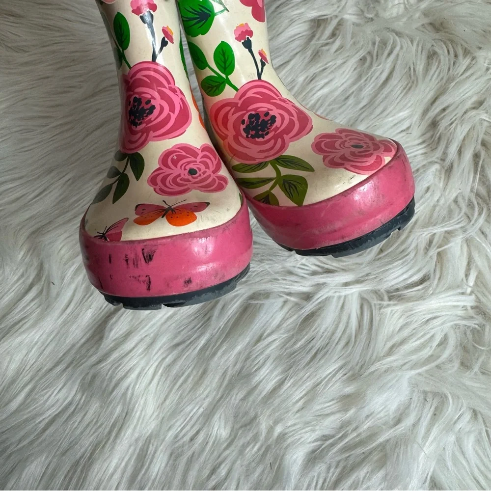 Stephen Joseph Vibrant Pink Floral Butterfly Rain Boots